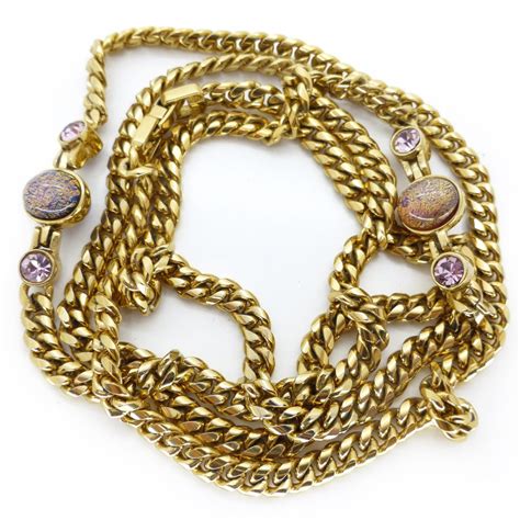 vintage givenchy gold chain necklace|givenchy vintage earrings.